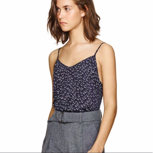 Wilfred Minou Purple & Gray Printed Silk Camisole Small - Picture 1 of 7